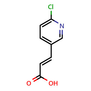 Chemical structure of (e)-3-(6-Chloropyridin-3-yl)acrylic acid , CAS 118420-00-1, AChemBlock Y221056