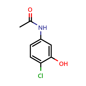 Chemical structure of 5-Acetamido-2-chlorophenol , CAS 28443-52-9, AChemBlock Y221059