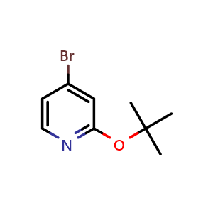 Chemical structure of 4-Bromo-2-(1,1-dimethylethoxy)pyridine , CAS 1086381-36-3, AChemBlock Y221062