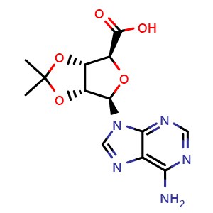 Chemical structure of 2',3'-Isopropylidene Adenosine-5'-carboxylic Acid , CAS 19234-66-3, AChemBlock Y221065