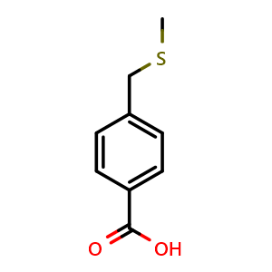 Chemical structure of 4-[(Methylsulfanyl)methyl]benzoic acid , CAS 67003-48-9, AChemBlock Y221071