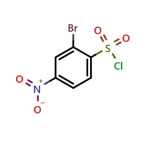 Chemical structure of 2-Bromo-4-nitrobenzene-1-sulfonyl chloride , CAS 1099660-60-2, AChemBlock Y221104