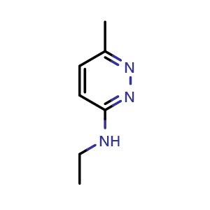 Chemical structure of n-Ethyl-6-methylpyridazin-3-amine , CAS 1250628-49-9, AChemBlock Y221115