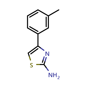 Chemical structure of 4-(3-Methylphenyl)-1,3-thiazol-2-amine , CAS 5330-67-6, AChemBlock Y221117