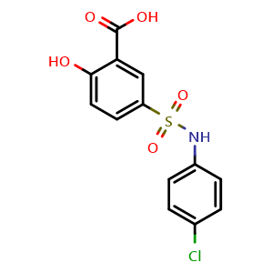 Chemical structure of 5-[(4-chlorophenyl)sulfamoyl]-2-hydroxybenzoic acid , CAS 62547-11-9, AChemBlock Y221132