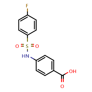 Chemical structure of 4-(4-Fluorobenzenesulfonamido)benzoic acid , CAS 392313-12-1, AChemBlock Y221143