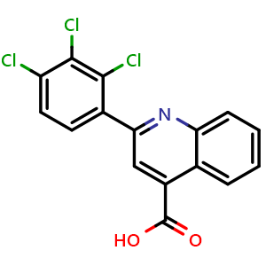 Chemical structure of 2-(2,3,4-Trichlorophenyl)quinoline-4-carboxylic acid , CAS 329265-48-7, AChemBlock Y221146