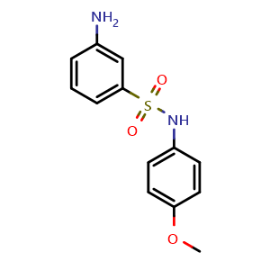 Chemical structure of 3-Amino-N-(4-methoxyphenyl)benzene-1-sulfonamide , CAS 201996-24-9, AChemBlock Y221170