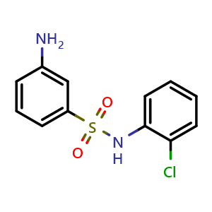 Chemical structure of 3-Amino-N-(2-chlorophenyl)benzene-1-sulfonamide , CAS 327092-99-9, AChemBlock Y221171