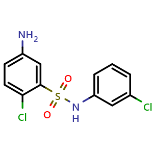 Chemical structure of 5-Amino-2-chloro-N-(3-chlorophenyl)benzene-1-sulfonamide , CAS 325724-65-0, AChemBlock Y221172