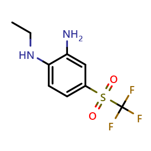 Chemical structure of N1-Ethyl-4-[(trifluoromethyl)sulfonyl]-1,2-benzenediamine , CAS 304646-59-1, AChemBlock Y221176