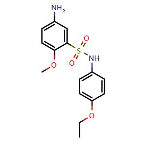Chemical structure of 5-Amino-N-(4-ethoxyphenyl)-2-methoxybenzene-1-sulfonamide , CAS 565194-84-5, AChemBlock Y221180