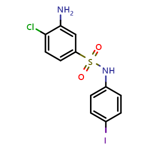 Chemical structure of 3-Amino-4-chloro-n-(4-iodophenyl)benzene-1-sulfonamide , CAS 380569-55-1, AChemBlock Y221227