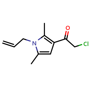 Chemical structure of 2-Chloro-1-[2,5-dimethyl-1-(2-propen-1-yl)-1H-pyrrol-3-yl]ethanone , CAS 568543-78-2, AChemBlock Y221239
