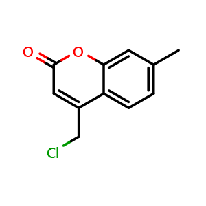 Chemical structure of 4-(Chloromethyl)-7-methyl-2H-1-benzopyran-2-one , CAS 41295-51-6, AChemBlock Y221248