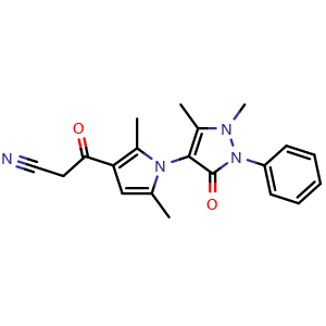 3-[1-(1,5-dimethyl-3-oxo-2-phenyl-2,3-dihydro-1H-pyrazol-4-yl)-2,5-dimethyl-1H-pyrrol-3-yl]-3-oxopropanenitrile