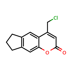 Chemical structure of 4-(Chloromethyl)-7,8-dihydrocyclopenta[g]-1-benzopyran-2(6H)-one , CAS 554423-45-9, AChemBlock Y221263