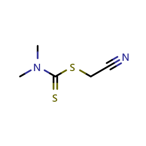 Chemical structure of 2-[(dimethylcarbamothioyl)sulfanyl]acetonitrile , CAS 61540-35-0, AChemBlock Y221264