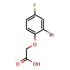 Chemical structure of 2-(2-Bromo-4-fluorophenoxy)acetic acid , CAS 399-40-6, AChemBlock Y221273