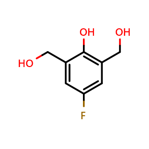 Chemical structure of 4-Fluoro-2,6-bis(hydroxymethyl)phenol , CAS 71643-58-8, AChemBlock Y221280