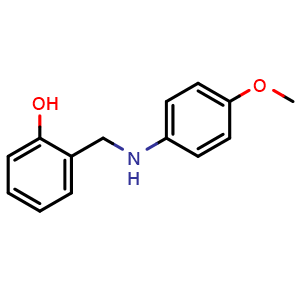 Chemical structure of 2-{[(4-methoxyphenyl)amino]methyl}phenol , CAS 52537-88-9, AChemBlock Y221289