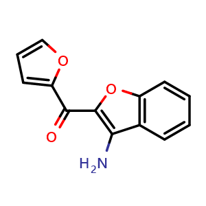 Chemical structure of 2-(Furan-2-carbonyl)-1-benzofuran-3-amine , CAS 730976-42-8, AChemBlock Y221294