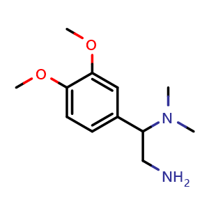 Chemical structure of [2-amino-1-(3,4-dimethoxyphenyl)ethyl]dimethylamine , CAS 851176-41-5, AChemBlock Y221300