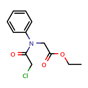 Chemical structure of Ethyl 2-(2-chloro-n-phenylacetamido)acetate , CAS 51114-26-2, AChemBlock Y221301