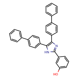 Chemical structure of 3-[4,5-bis(4-phenylphenyl)-1h-imidazol-2-yl]phenol , CAS 296792-52-4, AChemBlock Y221307