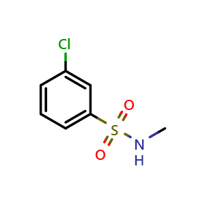 Chemical structure of 3-Chloro-n-methylbenzene-1-sulfonamide , CAS 16937-19-2, AChemBlock Y221308