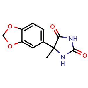 Chemical structure of 5-(1,3-Benzodioxol-5-yl)-5-methyl-2,4-imidazolidinedione , CAS 308122-40-9, AChemBlock Y221317
