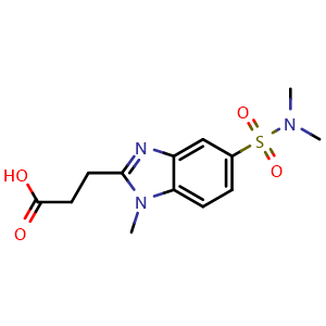 Chemical structure of 3-[5-(dimethylsulfamoyl)-1-methyl-1h-1,3-benzodiazol-2-yl]propanoic acid , CAS 733030-45-0, AChemBlock Y221319
