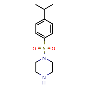 Chemical structure of 1-[4-(propan-2-yl)benzenesulfonyl]piperazine , CAS 730976-75-7, AChemBlock Y221339