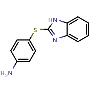 Chemical structure of 4-(1h-1,3-Benzodiazol-2-ylsulfanyl)aniline , CAS 956-13-8, AChemBlock Y221345