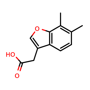 Chemical structure of 2-(6,7-Dimethyl-1-benzofuran-3-yl)acetic acid , CAS 610277-17-3, AChemBlock Y221352
