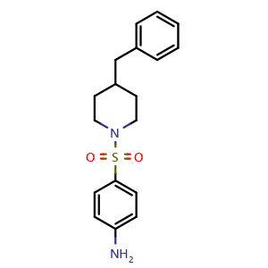 Chemical structure of 4-[[4-(Phenylmethyl)-1-piperidinyl]sulfonyl]benzenamine , CAS 750607-84-2, AChemBlock Y221371