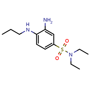 Chemical structure of 3-Amino-n,n-diethyl-4-(propylamino)benzene-1-sulfonamide , CAS 749902-34-9, AChemBlock Y221372
