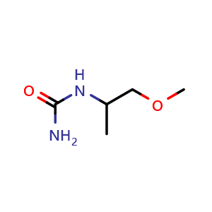 Chemical structure of (1-Methoxypropan-2-yl)urea , CAS 749920-12-5, AChemBlock Y221374