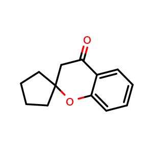 Chemical structure of 3,4-Dihydrospiro[1-benzopyran-2,1'-cyclopentane]-4-one , CAS 62756-19-8, AChemBlock Y221380