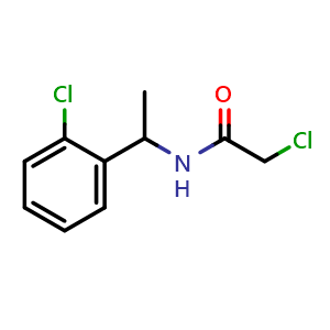 Chemical structure of 2-Chloro-n-[1-(2-chlorophenyl)ethyl]acetamide , CAS 40023-10-7, AChemBlock Y221384