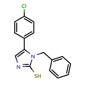 Chemical structure of 1-Benzyl-5-(4-chlorophenyl)-1h-imidazole-2-thiol , CAS 790681-60-6, AChemBlock Y221391