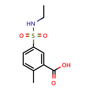 Chemical structure of 5-(Ethylsulfamoyl)-2-methylbenzoic acid , CAS 792953-99-2, AChemBlock Y221398