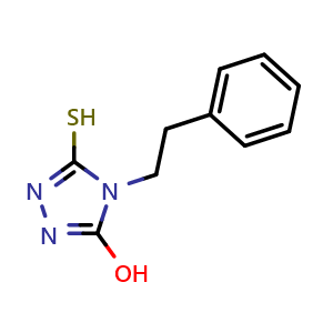Chemical structure of 4-(2-Phenylethyl)-5-sulfanyl-4h-1,2,4-triazol-3-ol , CAS 110062-45-8, AChemBlock Y221402