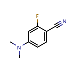 Chemical structure of 4-(Dimethylamino)-2-fluorobenzonitrile , CAS 1189353-13-6, AChemBlock Y221414