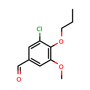 Chemical structure of 3-Chloro-5-methoxy-4-propoxybenzaldehyde , CAS 832674-55-2, AChemBlock Y221426