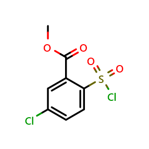 Chemical structure of Methyl 5-chloro-2-(chlorosulfonyl)benzoate , CAS 1119454-19-1, AChemBlock Y221428