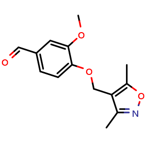 Chemical structure of 4-[(dimethyl-1,2-oxazol-4-yl)methoxy]-3-methoxybenzaldehyde , CAS 851721-91-0, AChemBlock Y221436