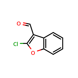 Chemical structure of 2-Chloro-1-benzofuran-3-carbaldehyde , CAS 79091-27-3, AChemBlock Y221441