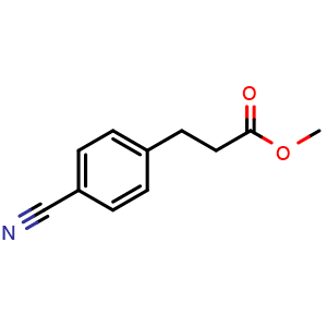 Chemical structure of Methyl 3-(4-cyanophenyl)propanoate , CAS 75567-85-0, AChemBlock Y221461