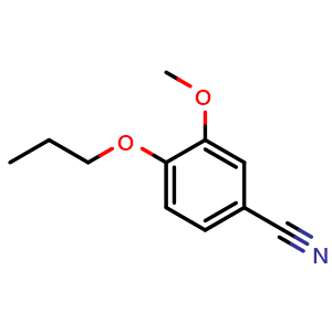 Chemical structure of 3-Methoxy-4-propoxybenzonitrile , CAS 60758-85-2, AChemBlock Y221465